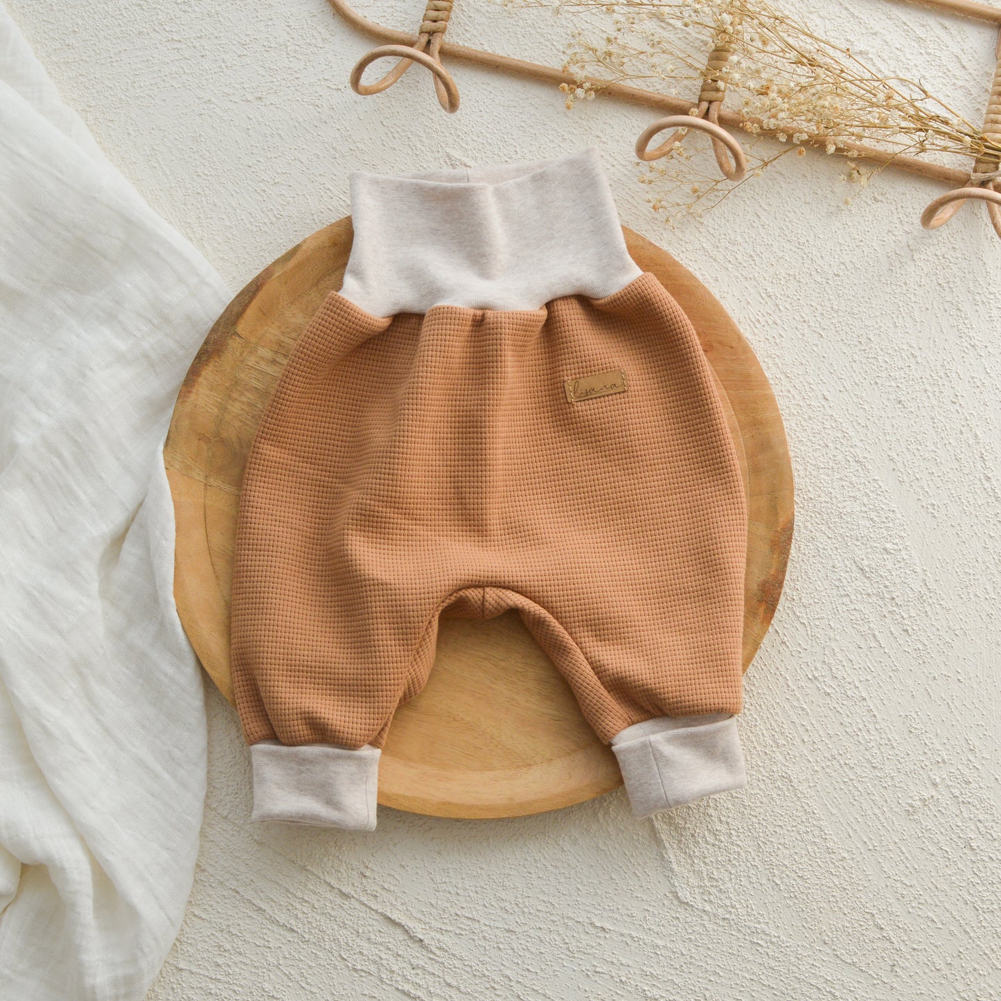 Pumphose Waffel Camel Größe 74/80