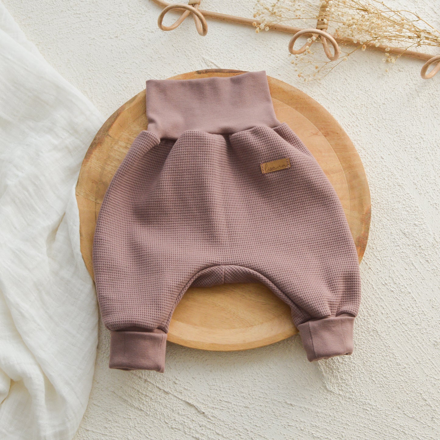 Pumphose Waffel altmauve Größe 74/80