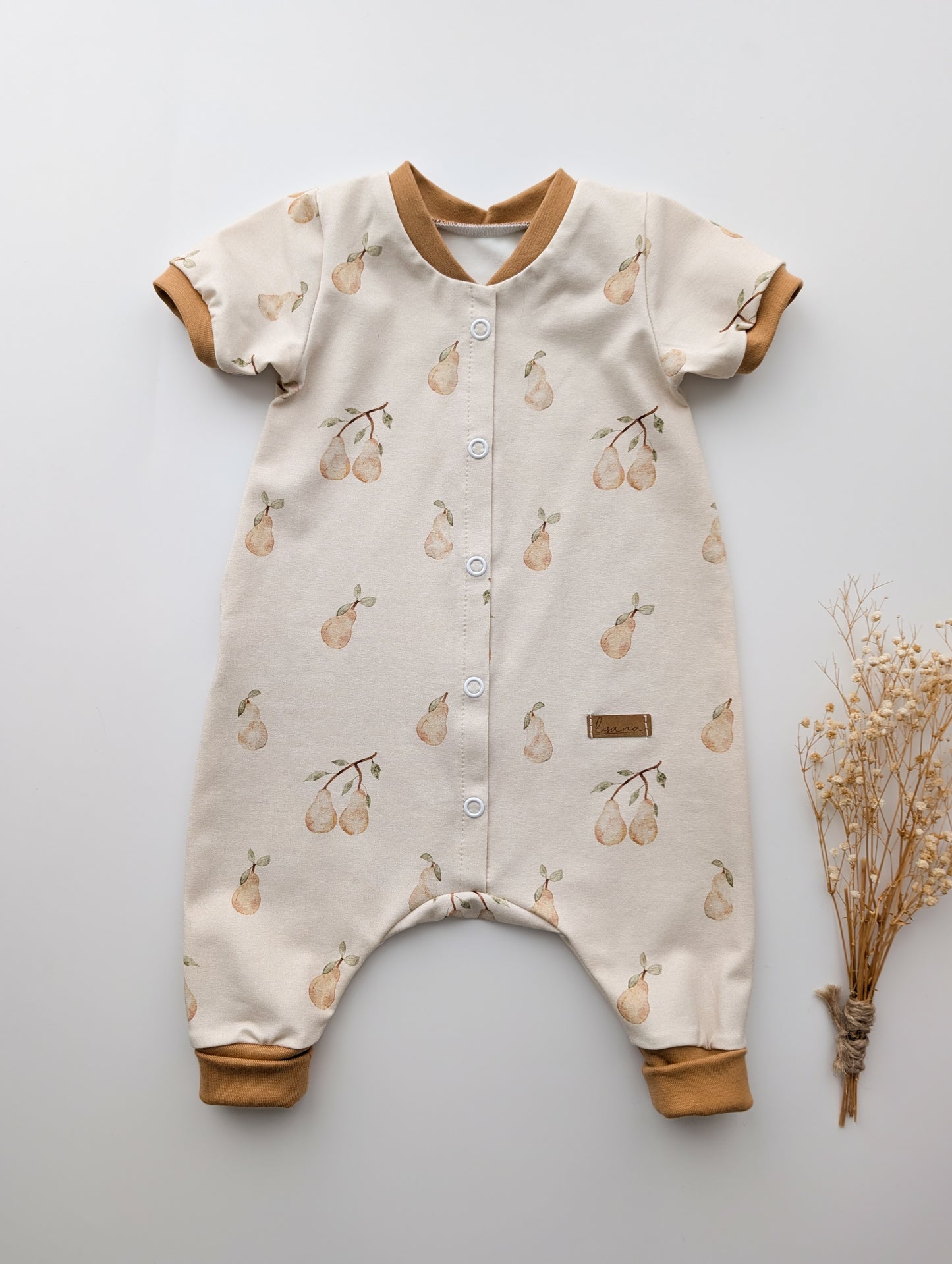 Onesie Birne langarm mit Kokosknopf/Druckknopf